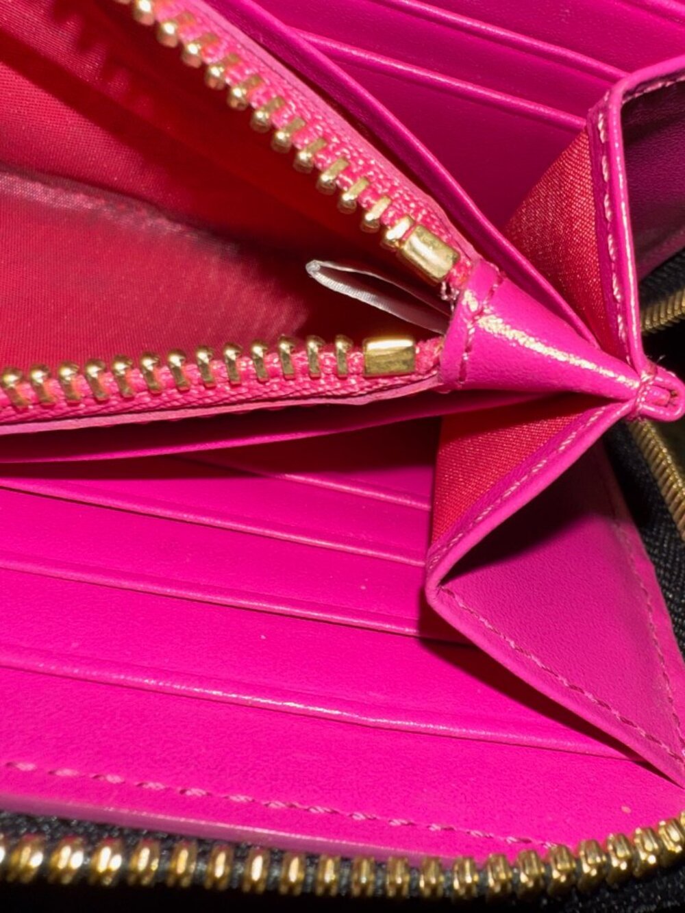 MCM Black Leather Wallet with Pink and Gold Bow - Picture 5 of 5